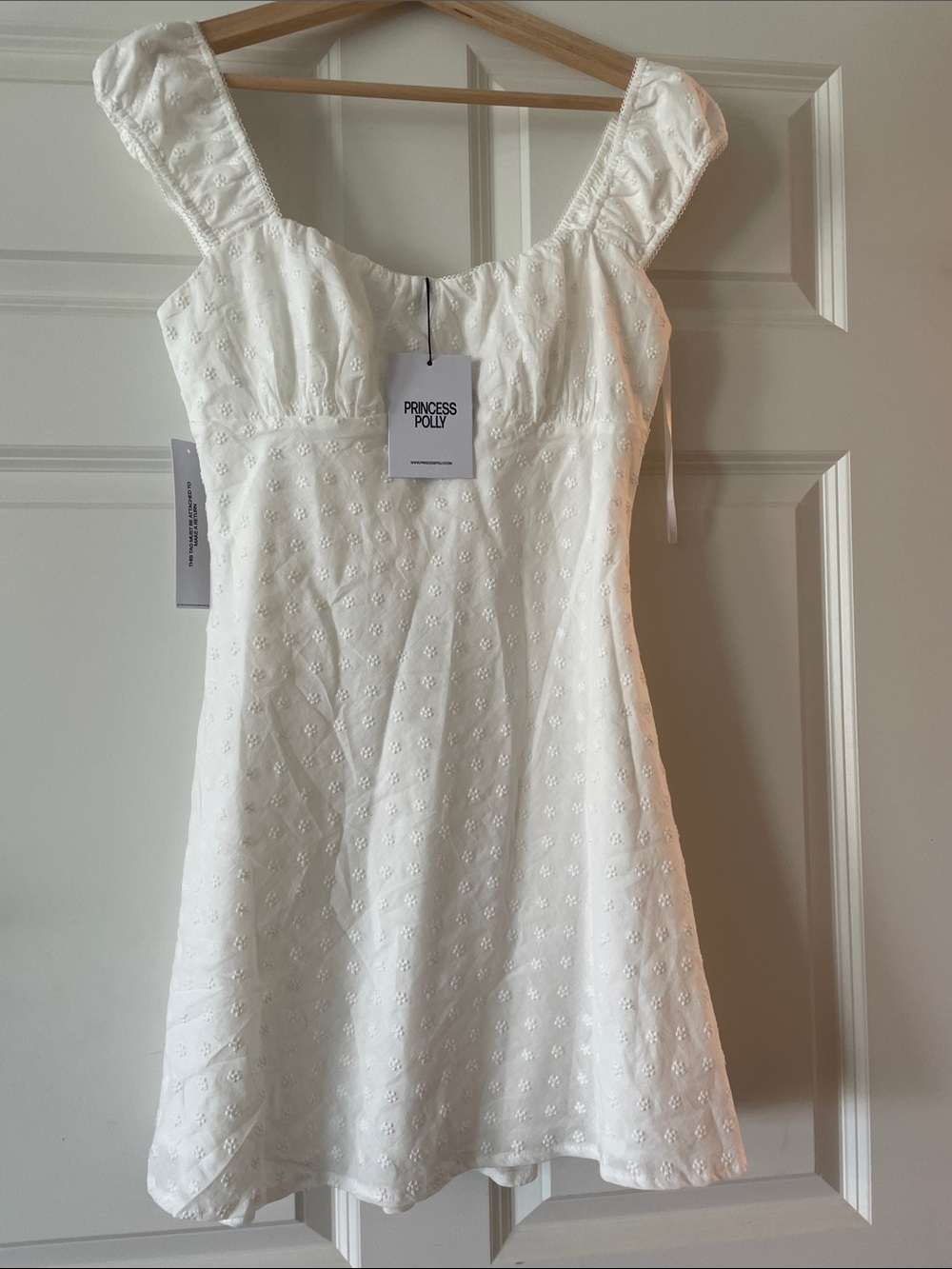 Princess Polly Seyani White Embroidered Eyelet Mini Dress